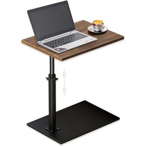 C Shaped Side Table Adjustable Height 19.6 inch, 360°Swivel TV Tray Table, Couch Tables That Slide Under, C Table End Table for Sofa Living Room and Bedroom Drink Snack Laptop Table