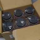 novelinks 32 oz Clear Plastic Jars with Lids, 6 Pack Large Plastic Mason Jars with Lids 32oz, Reusable Quart Containers for Kitchen Organization (6 Pack,Black)