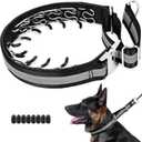 Mayerzon Martingale No Pull Collar for Large Medium Dogs, Patented Dog Walking Training Collar for Pulling, 1.5'' Wide Alloy Buckle, Neoprene Padded, Adjustable, Reflective, Easy to Use(XL, Black)