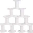 PH PandaHall 20pcs Empty Plastic Spools, 2 Inch Ribbon Spool White Wire Spools Thread String Bobbin Weaving Bobbins Craft Spools for Embroidery Thread, Yarn, Ribbon, Crafts and Sewing