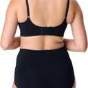 Motherhood Maternity Women's Comfort Nursing Bra with Removable Pads, Wirefree and Seamfree (Black, XL)