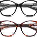 Bifocal Reading Glasses Women Cat Eye Blue Light Blocking Computer Reader Clear Top No Line Transition Ladies Eyewear (Black & Tortoise Gilding)