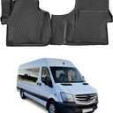 OMAC Floor Mats Liner for Mercedes Sprinter W906 2006-2018 Black TPE All-Weather