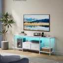 SONGMICS BELLAH Collection - TV Stand with Power Outlets and Lights, Entertainment Center Media Console for TVs Up to 70 Inches, Living Room, Shelves, Drawers, Modern, Cloud White ULGS420W101S, 13.8"D x 61.8"W x 23.6"H