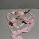 BumpPetal Flower Sash Set, Baby Shower Mom to Be Daddy to Be Corsage Pin, Pink Flower Belt for Maternity Dress, Pregnancy Photo Props Supplies, Gender Reveal Decorations