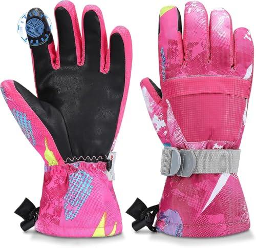 Odtmger Ski Gloves, Warmest Waterproof and Breathable Snow Gloves for Cold Weather, Fits Both Men & Women,for Parent Child Outdoor. MEDIUM