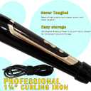 abp 1.25 Inch Curling Iron Extra Long Barrel with Ceramic Coating for Long/Medium Hair,1 1/4 INCH LCD Display Instant Heat up to 450F with clamp,Hair Style Tool Girls & Women, Black