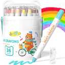 JUPITEARTH 36 Color Twist Crayons for Toddlers 1-3 and Kids 4-8, Non-Toxic Washable Crayons 2-4, Ultra-Silky Easy-Grip Art Supplies, Ideal Coloring Gift for Boys and Girls