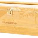 Libreshine 18 Inch Plastic Wrap Dispenser with Cutter & Roller, Heavy Duty Bamboo Commercial Film Wrap Holder for 3000ft Food Service Cling Film, 1000ft Foil, Butcher/Freezer/Kraft Paper