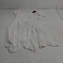 Women Plus Size Square Neck Puff Sleeve Babydoll Summer Chiffon Swiss Dot Flowy Short Smocked Dress, Size 20Plus, White