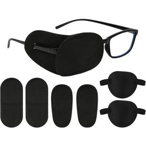 DS. DISTINCTIVE STYLE Set of 6 Pieces 2 Types of Medical Eye Patch for Glasses, Adjustable Eye Patch for Lazy Eye, Amblyopia, Strabismus