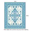 SOULFUL Medium Pile 8x10 Rugs for Living Room - Soft Foot Feel Large Area Rug - Blue Boho Floral - Washable Non-Slip - Perfect for Bedroom Kids Room Under Dining Table Office