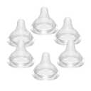 Silicone Nipples for Lansinoh Bottles, Replacement Nipple Anti-Colic for Baby 1m+, BPA Free, Slow Flow, Size S, 6 Count