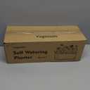 Self Watering Planters Pots for Indoor Plants, 7 Pack Plastic Planter Box Flower Pots for Indoor Outdoor Plants, Rectangle Herb Planter Window Boxes Planterswith Drainage, Light Gray Tray (4+8+17 Inch (7 pcs))