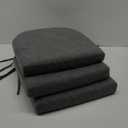 ELFJOY Set of 6 Chair Cushions for Dining Chairs Non Slip Seat Cushion with Ties and Machine Washable Cover Foam Kitchen Chair Pads Indoor 17x17x2 inches Grey