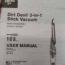 Dirt Devil 3-in-1 Versa Stick Vacuum Cleaner, Lightweight, Rechargeable, Ideal for Pet Hair, Dog Beds, Stairs, and More, Cordless Vacuum Cleaners for Home Use