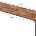Huuger Computer Desk, 80 Inch Office Desk, Gaming Desk with Storage, Writing Desk Work Desk for Home Office, Study, Long Simple Desk, Large Legroom, Metal Frame, Rustic Brown