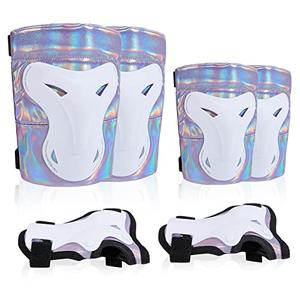 Bienbee Knee Pads for Women, Knee Pads Wrist Guard Knee and Elbow Pads Adult Protective Gear Set for Skateboard, Roller Skating, for Women Men Youth Adult Kids,Laser Purple, M