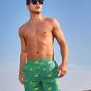 NORTHYARD Mens Swim Trunks 5" Beach Swim Shorts Quick Dry Bathing Suit with Mesh Liner Packable (Green, M)