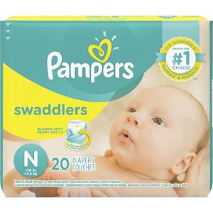 Pampers Swaddlers Diapers Size N 20 Count Pack of 2 (Total of 40 Pampers) Pampers Swaddlers Diapers Size N 20 Count Pack of 2 (Total of 40 Pampers)