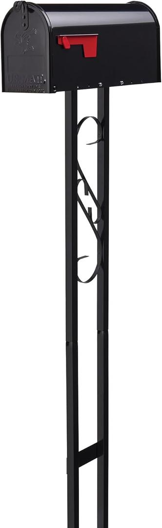 Architectural Mailboxes Mailbox-to-Go Weather-Resistant Steel Metal Mail Box for Outside with Post, Black, Medium Curbside Mailbox, USPS Approved for Residential Delivery