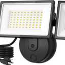 150W LED Flood Light Outdoor Plug in, Exterior Flood Lights with 3 Adjustable Heads, 15000LM Super Bright Security Lights Fixture, Outside Floodlights for House,Backyard,Garage