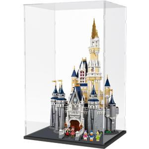Clear Acrylic Display Case for Collectibles,31" Tall Dispaly Case for Lego Castle 71040 Toys Self-Assembly Large Display Box with Base Countertop Showcase for Figures,20.1x15x31.1 in