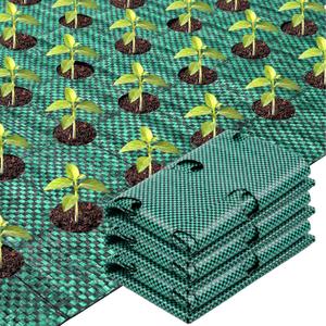 78 x 6.5 ft Garden Weed Barrier Landscape Fabric with Precut Planting Holes, Heavy Duty Weed Barrier Permeability Gardening Ground Cover Mat for Outdoor Greenhouse, Vegetable Beds, Green