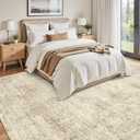 Soalmost Washable Area Rug 8x10 , Large Soft Rugs for Living Room Vintage 8x10 Area Rugs for Bedroom Dining Room Floral Non-Slip Thin Brown