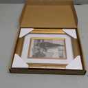 Yaetm 8x10 Gold Picture Frame with Decorative Inner Frame & Tempered Glass, Display 5x7 Photos with Mat - Portrait or Landscape - Tabletop & Wall Mount for Office & Home Dcor (Gold, Single)