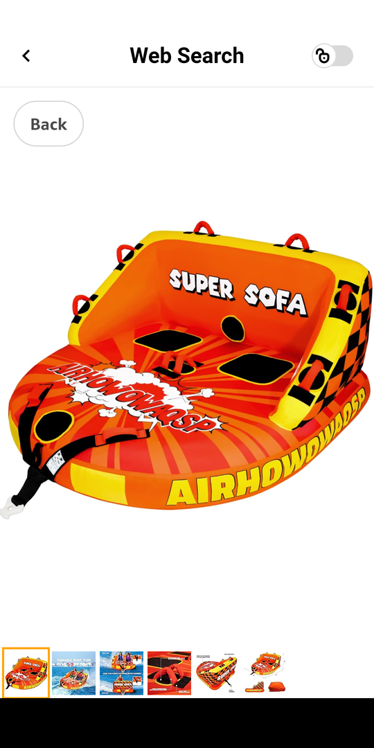 Super Sofa Towable Tubes for Boating 1-4 Person, Tubes for Boats, Inflatable Pull Boats/Boat Tube/Water Tube, Front&Back Tow Points with Heavy-Duty Thick Nylon Cover for Water Sports