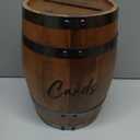OurWarm Wooden Wedding Card Box for Reception, Whiskey Barrel Gift Card Box for Party, Money Envelope Boxes with Slot & Holder for Graduation Bridal Shower Birthday Wedding Decor