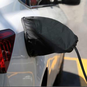 EV Charger Port Cover, Electric Car Charger Plug Cover, Outdoor Waterproof Winter Snow Rain UV All-Weather Protection, Magnetic Attachment, Suitable for Steel-Bodied Electric Vehicles (Black/Silver)