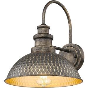 Outdoor Barn Light, 11.5 Inch Farmhouse Wall Mount Lighting, Anti-Rust Waterproof Industrial Black Outside Wall Sconces, Vintage Outdoor Wall Light for House Porch Patio Garage(Vintage Bronze, 1 Pack)