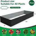 Vengarus 10x3x1FT (2 Pack) Galvanized Raised Garden Bed Kit, Outdoor Metal Planter Box for Vegetables, Rectangular Steel Container, Easy Assembly (Black)