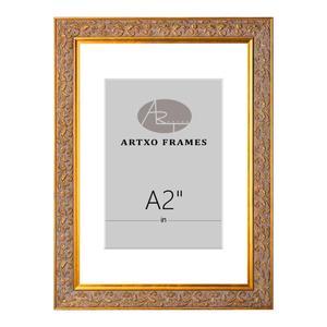 ArtXO 16x20 Gold Picture Frame, 2.5" Wide Baroque Solid Wood, Wall Decor