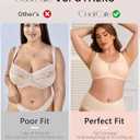 COOL CUTE Jelly Bras for Women No Underwire Sexy V-Neck Mesh Comfy Wireless Bralettes Seamless Everyday Tshirt Bra (Beige, S)