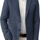 Vssjavun Mens Sport Coats Casual Blazer Two Button Lightweight Suit Jacket (Blue, L)