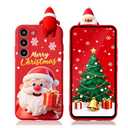 Yzniyzce Red Christmas Case for Samsung Galaxy S23+ Plus 5G 6.7'', Silicone Cover with Lovely 3D Doll Cute Patterns Design Soft TPU Shockproof Cartoon Xmas Present Cases for Woman Girls, Santa Claus