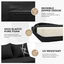 Outdoor Loveseat Cushion Set, 46 x 24 inch Waterproof Oxford UV Resistant and Fade Resistant Patio Furniture Couch Cushion, Deep Seat Cushions for Patio Couch, Bench and Swing Chair, Black