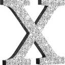 Qunclay Silver Crystal Diamond Bling Letters Crushed Diamond Decoration Wooden Glitter Letter with Screw and Hooks Rhinestone Gift for Wedding Y2k Mcbling Bedroom Wall Decor(Letter X,5.7"l X 5.7"w)
