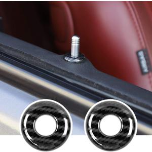 Car Door Bolt Door Lock Pin Cover Trim Ring for Dodge Challenger 2014-2020 (Carbon Fiber Look)