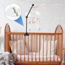 GlikCeil Wooden Baby Crib Mobile Arm 27.17 Inches Cloud Design Adjustable Baby Mobile Hanger for Crib Cot Bed Bassinet Wind Chimes Bed Bell Nursery, Black