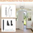 Storm Door Closer, 2PCS Heavy Duty Screen Door Closers with Protector Chains Spring, Storm Door Bracket Kit Compatible with Andersen/Emco/Larson/40201 (Closer and Chain, 2 Packs(Black))