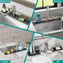 Stone Faucet Mat for Kitchen Sink - Quick Dry Diatomite Sink Splash Guard, Prevents Moisture Buildup & Water Stains, Water Absorbing Stone Tray for Bathroom Countertop (Dark Gray, 30" x 4")