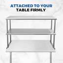 Profeeshaw Stainless Steel Overshelf for Prep & Work Table 12 x 36 NSF Commercial Adjustable Double Shelf 2 Tier for Restaurant, Bar, Utility Room, Kitchen and Garage