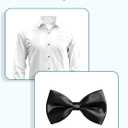 S.H. Churchill & Co. Boy's White Tuxedo Shirt with Bow Tie and Studs (White), 2T