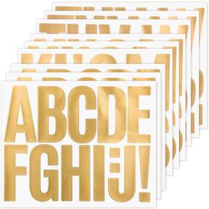 9 Sheets Gold Sticker Letters for Poster Board Large Letters Stickers 3 Inch Stick on Letter Self Adhesive Vinyl Waterproof Alphabet Stickers for Bulletin Board Letter Mailbox Home Decor