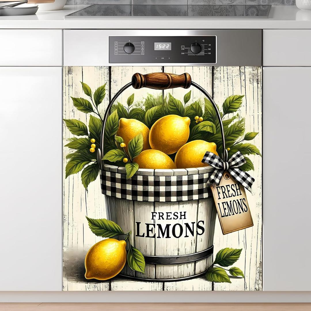Dishwasher Magnet Sticker Cover Panel Decal Refrigerator Magnetic Sticker Decorative for Kitchen Decoration,Fridge Door Cover, Appliances Stickers 23"x26"