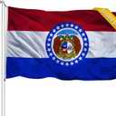 AZCOVER Missouri Flag 3x5 Ft USA, 3 Ply Double Sided State of Missouri MO Flags with 2 Brass Grommets and Canvas Header, Heavy Duty Polyester Vivid Color Outdoor Banner